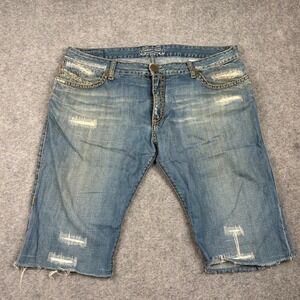 Robins Jean Denim Shorts Mens 40 Distressed Y2K Streetwear Blue Made in USA